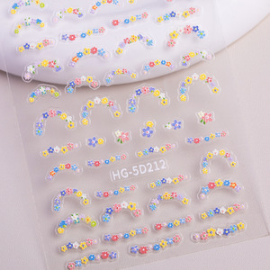 Pegatinas de Uñas Florales en Relieve 5D, Calcomanías de Arte de Uñas con Flores de Colores, Decoraciones Frescas para Manicura - Product Image 1