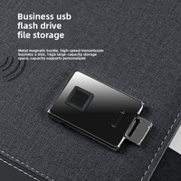 Carnet de notes professionnel en cuir avec verrouillage par empreinte digitale et mot de passe, bloc-notes à feuilles mobiles, batterie externe, ensemble cadeau avec logo lumineux et chargement sans fil