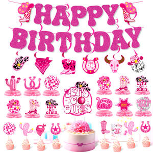 Guirlande de bannière scintillante, <span class=keywords><strong>bottes</strong></span> et chapeau de cow-girl western, boule <span class=keywords><strong>disco</strong></span> pour fête <span class=keywords><strong>disco</strong></span>, anniversaire de filles, enterrement de vie de jeune fille, décorations - Product Image 1