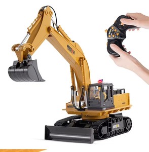 Excavatrice télécommandée sans fil 2,4 GHz à l'échelle 1:16, 11 canaux, en métal moulé sous pression, avec effets sonores et lumineux réalistes Hina 1531 - Product Image 1