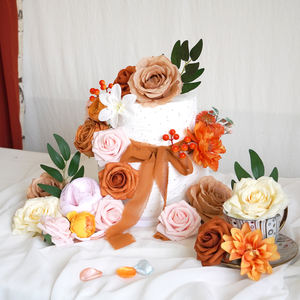 Soie artificielle fleurs simulées boîte-cadeau fête de <span class=keywords><strong>mariage</strong></span> bricolage décoration de la maison Bouquet proposition vraie touche mariée tenant des fleurs - Product Image 6