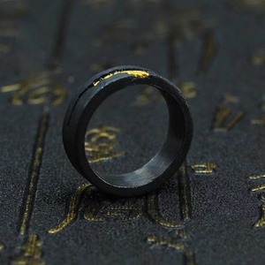 Nouvelle bague pour homme en argent réglable, style rétro, deux couleurs, or trempé, feu de flux, hip-hop, garçon, vintage, noir, bague de couple - Product Image 3