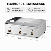Équipements de barbecue professionnels pour restaurants, gril à gaz GPL commercial en acier inoxydable, fournisseur de grils à gaz