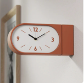 Jam Dinding Persegi Warna-warni dengan Dua Sisi Jam Sudut Geometris Retro Cocok untuk Ruang Tamu dan Kamar Tidur