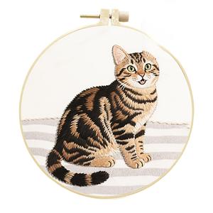 Nouveau chat <span class=keywords><strong>broderie</strong></span> à <span class=keywords><strong>la</strong></span> <span class=keywords><strong>main</strong></span> bricolage matériel paquet débutant <span class=keywords><strong>main</strong></span> Simple bricolage Illustration tissu Lu <span class=keywords><strong>broderie</strong></span> - Product Image 5