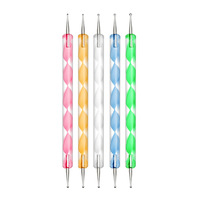 Fourniture professionnelle 5 pièces double extrémité pointillage Nail Art stylo Kit ensemble dessin strass pointillage ongles manucure Art stylo brosse outils