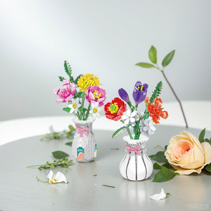 Blocchi di Costruzione in Plastica ABS Transfrontalieri, Borse di Fiori, Mazzi di Fiori Eterni, Crisantemo Populus, Giocattoli Assemblabili Fai-da-Te - Product Image 2