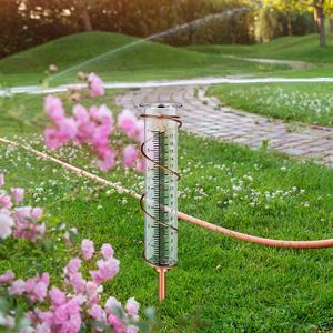 ग्लास सर्पिल बारिश गेज माप उपकरण उद्यान बारिश गेज के साथ धातु फ्रेम के साथ मापने कप ट्यूब ग्लास बारिश गेज - Product Image 4