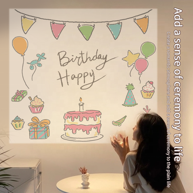Custom Photo Light Projector Mini Cartoon Birthday Projector Decoration Props Early Educational Lighting Effect Projection Toy