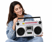 Lecteur de cassette portable rétro personnalisable, radio FM, lecteur de cassette Walkman avec enregistreur, boombox, haut-parleur