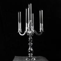Promo Panas Candelabra Kristal 5 Lengan untuk Pernikahan, Dekorasi Natal, Grosir Tempat Lilin