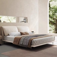 Lit double moderne conçoit une oreille d'éléphant italien doux King Size chambre à coucher hôtel meubles de maison cadre de lit Queen