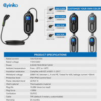 Chargeur de voiture électrique 11 kW Type 2 CE/TUV et chargeur rapide pour opérations en flotte avec affichage LED, RFID et OCPP 1.6J Smart Load