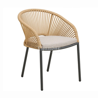 Chaise de jardin en rotin tressé, chaise de patio en aluminium, mobilier d'extérieur en osier, chaises de restaurant, chaise de salle à manger en corde