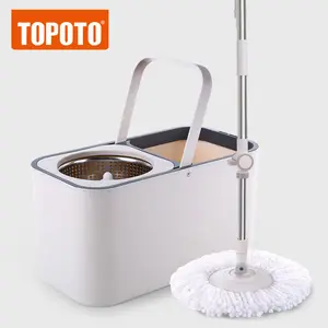 托普托清洁工具热卖圆形旋转拖把地板清洁魔术360旋转清洁拖把脏水离开桶