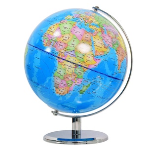 Quả cầu thế giới xoay 360 độ để bàn, màu xanh, có vạch phân khu hành chính, dùng trang trí bàn làm việc, quà tặng cho bé trai, đồ dùng giáo dục - Product Image 1