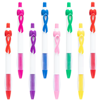 Stylo à bille ruban rose pour femmes filles cadeau en plastique accessoires de sensibilisation au cancer du sein ruban stylo à bille en plastique-impression personnalisée