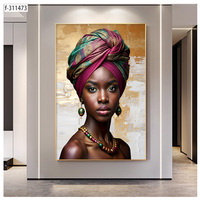 Arte de Pared Nórdico de Belleza Femenina Negra, Decoración para Sala de Estar, Impresiones HD de Mujeres Africanas, Pósters, Cuadros, Figuras Decorativas