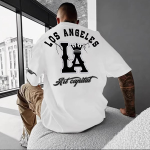 T-shirt pour homme Los Angeles Art Capital, manches courtes, coupe classique, 100% coton, jersey respirant, imprimé - Product Image 4