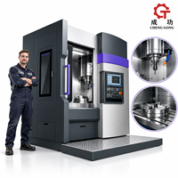 Tour vertical CNC robuste à colonne unique avec table rotative, tête porte-outils et convoyeur de copeaux