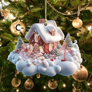 Decorazione appesa <span class=keywords><strong>per</strong></span> albero di <span class=keywords><strong>Natale</strong></span> con ciondolo in acrilico castello di neve 2025 decorazioni <span class=keywords><strong>per</strong></span> la <span class=keywords><strong>casa</strong></span> 2025 regalo di Capodanno - Product Image 4