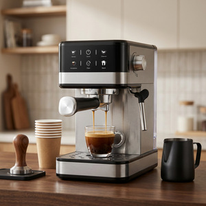 เครื่องชงกาแฟเอสเพรสโซกึ่งอัตโนมัติสแตนเลสสตีล 20 บาร์ ถังน้ำ 1.2 ลิตร เครื่องชงกาแฟอเนกประสงค์สำหรับใช้ในบ้าน - Product Image 1
