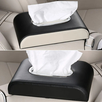 Caja de pañuelos de cuero universal, dispensador de servilletas para hotel, caja de pañuelos de cuero para coche TH15