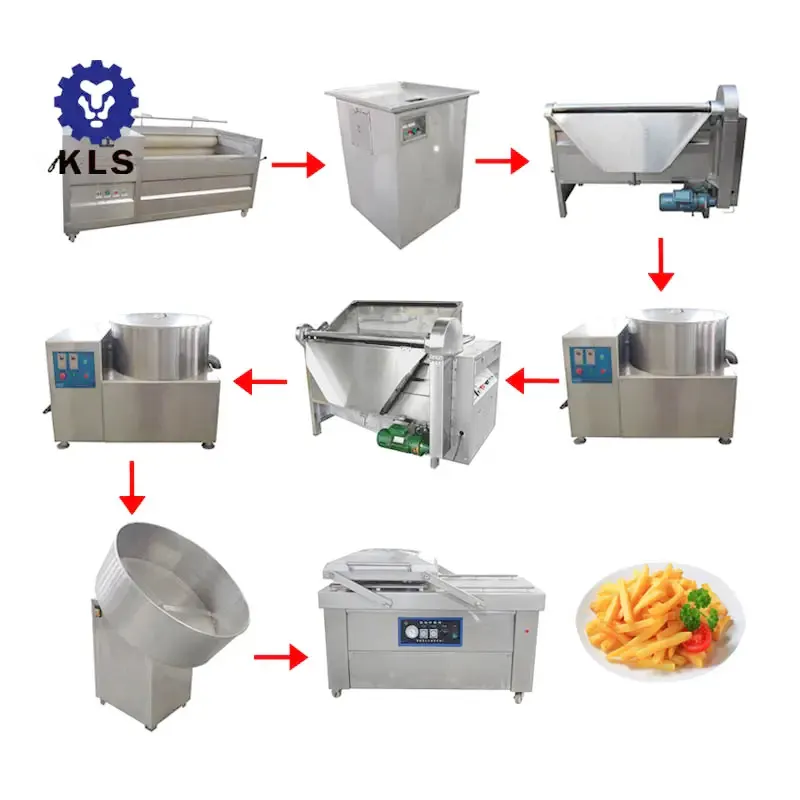 KLS patatine fritte industriali su piccola scala per friggere patatine fritte congelate che fanno la linea di produzione di patatine fritte a macchina