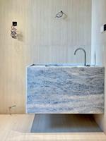 Pierre Fantaisie FANCY STONE, finition marbre naturel bleu cristal pour les plans de travail d'îlots de lavabo et les projets de murs décoratifs