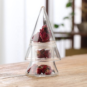 Penjualan Panas Toples Permen Kaca Pohon Natal Toples Penyimpanan Kaca Toples Permen Natal Dengan Tutup untuk Permen Camilan Kue Kering - Product Image 1