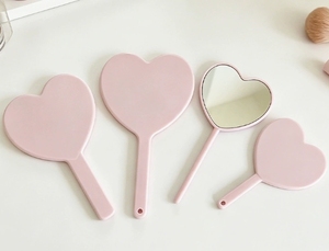 Custom Handheld Cosmetic <b>Plastic</b> Mini Cute Travel Makeup <b>Mirrors</b> With Handle Valentine's Day Small for Girl Women Gifts - Product Image 3