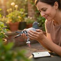 Bague électronique ultra-légère pour pigeon avec traceur GPS, boîtier IP67 et autonomie de 30 jours pour les colombiers de course