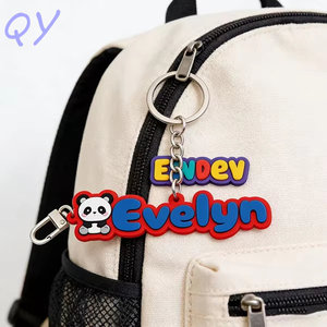 Porte-clés personnalisé en PVC QY, porte-clés en caoutchouc souple, pendentif avec logo en lettres pour cadeau et accessoire de sac - Product Image 5