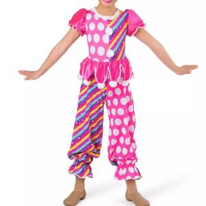 Rok tutu balet kotak-kotak merah muda payet pakaian dansa badut perempuan cantik kostum pertunjukan panggung titik hitam - Product Image 3