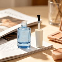 Bouteilles de vernis à ongles en verre vides en gros avec bouchon hexagonal et pinceau pour emballages cosmétiques avec capuchon à pinceau