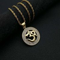 Hip Hop OHM Hindou Bouddhiste AUM OM Glacé Yoga Inde Sport De Plein Air Étanche En Acier Inoxydable Bijoux Pendentif Colliers Hommes