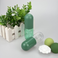Flacon pulvérisateur en plastique PET de 60 ml en forme de capsule, tête de pulvérisation fine mate sérigraphiée pour cosmétiques, soins capillaires, nettoyant visage
