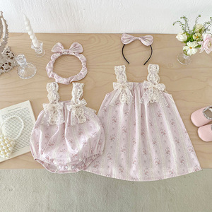 Tutina Estiva per Neonati con Stampa in Pizzo, Abbigliamento per Bambini in <span class=keywords><strong>Cotone</strong></span> - Product Image 4