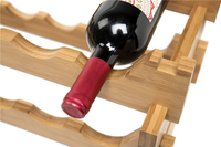Meuble de rangement pour 12 bouteilles de vin en bambou naturel, design moderne, support à vin en bois, autoportant, empilable, pour comptoir
