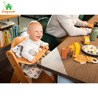Chaise haute multifonctionnelle en bois pour bébé Hauteur réglable avec ceinture de sécurité pour siège bébé pour tout-petits enfants