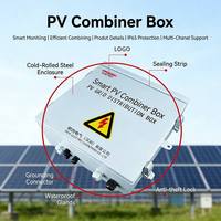 Boîtier de Combinateur Solaire DC IP66 Étanche 1000V pour PV, 2/4/6/8 Chaînes en 1 Sortie avec Protection Foudre et Certifications CE TUV