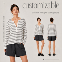 Chemise Henley à manches longues pour homme, coupe ajustée, col en V, patte de boutonnage, décontractée, respirante, anti-UV, personnalisable