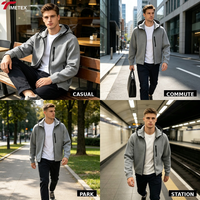 Sweat à capuche zippé TIMETEX pour homme, en tissu Spacer à haute élasticité, séchage rapide, avec poche, en polyester, style sportif, vente en gros OEM
