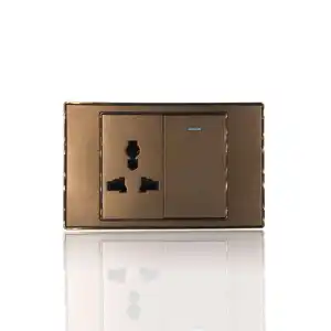 Manufacturer latest new design light luxurious gold border conventional wall switch european