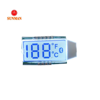 Modul LCD STN 7-Segmen 2-Digit SML0268 3.3V Transflektif Positif dengan Lampu Latar Putih untuk Termometer