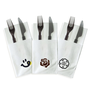 Vente en gros DIY personnalisé 40*40cm <span class=keywords><strong>Serviette</strong></span> de table jetable non tissée avec poche pour couverts 1 pli disponible en styles colorés - Product Image 4