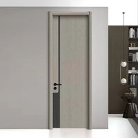 Portes intérieures modernes en bois massif pour chambres à coucher – Designs de portes en bois d'intérieur – Portes avec cadre en promotion directe usine chinoise
