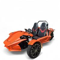 Tricycle à moteur Fantasy Orange 350CC à essence, modèle T-Rex de course, pour adulte, carrosserie ouverte, utilitaire