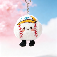 Pendentif en peluche original et mignon sur le thème des ballons de sport, porte-clés pour sac à dos féminin, breloque football, petite poupée en peluche pour la décoration de sac