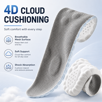 Semelles intérieures de chaussures en PU 4D Cloud souples et élastiques, respirantes, absorbant la transpiration, amortissantes, unisexes, pour le sport et les soins quotidiens des pieds